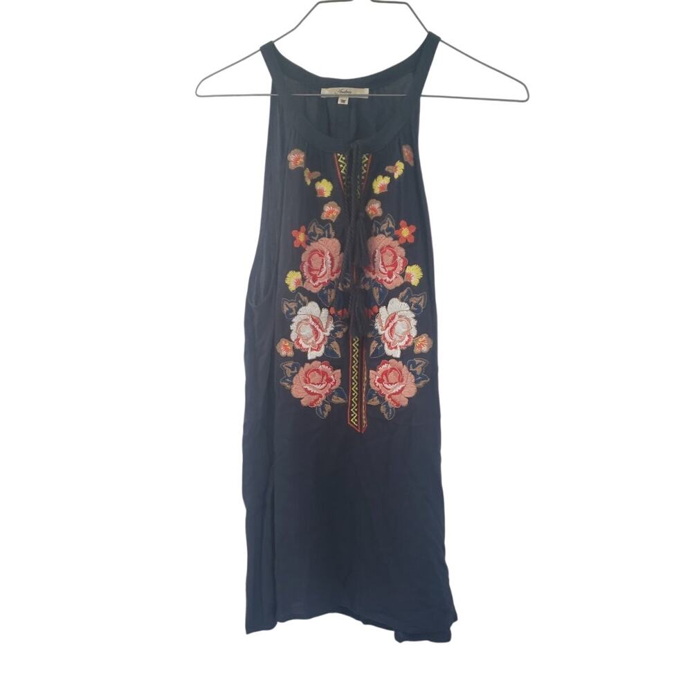 ANDREE Flower Embroidered Sleeveless Mini Dress Womens Size Medium M